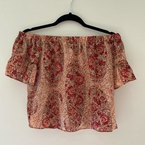 Madewell floral paisley off the shoulder top